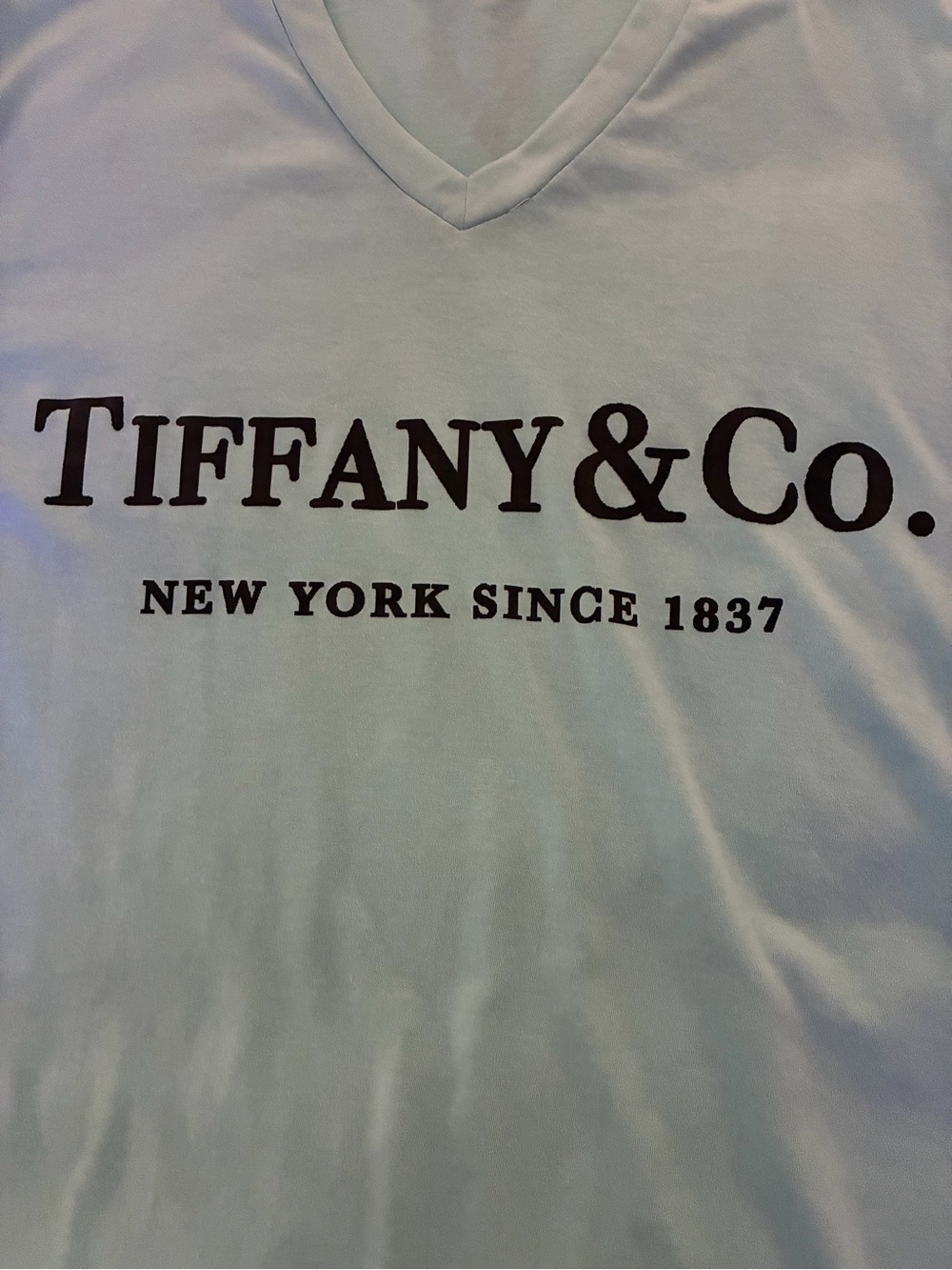 Tiffany & Co. V-Neck Fashion Logo Tee